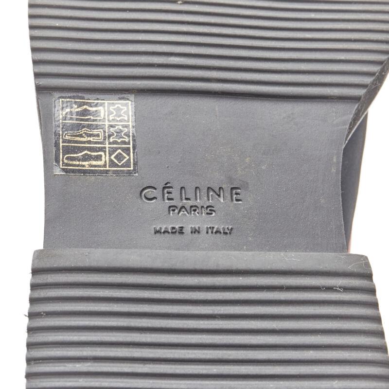 OLD CELINE Phoebe Philo Country red leather black rubber chunky ankle boot EU37 For Sale 5