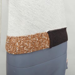 OLD CELINE Phoebe Philo cream black wool colorblock hem sweater XS