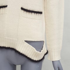 OLD CELINE PHOEBE PHILO Pull à col roulé découpé en cachemire mohair crème M