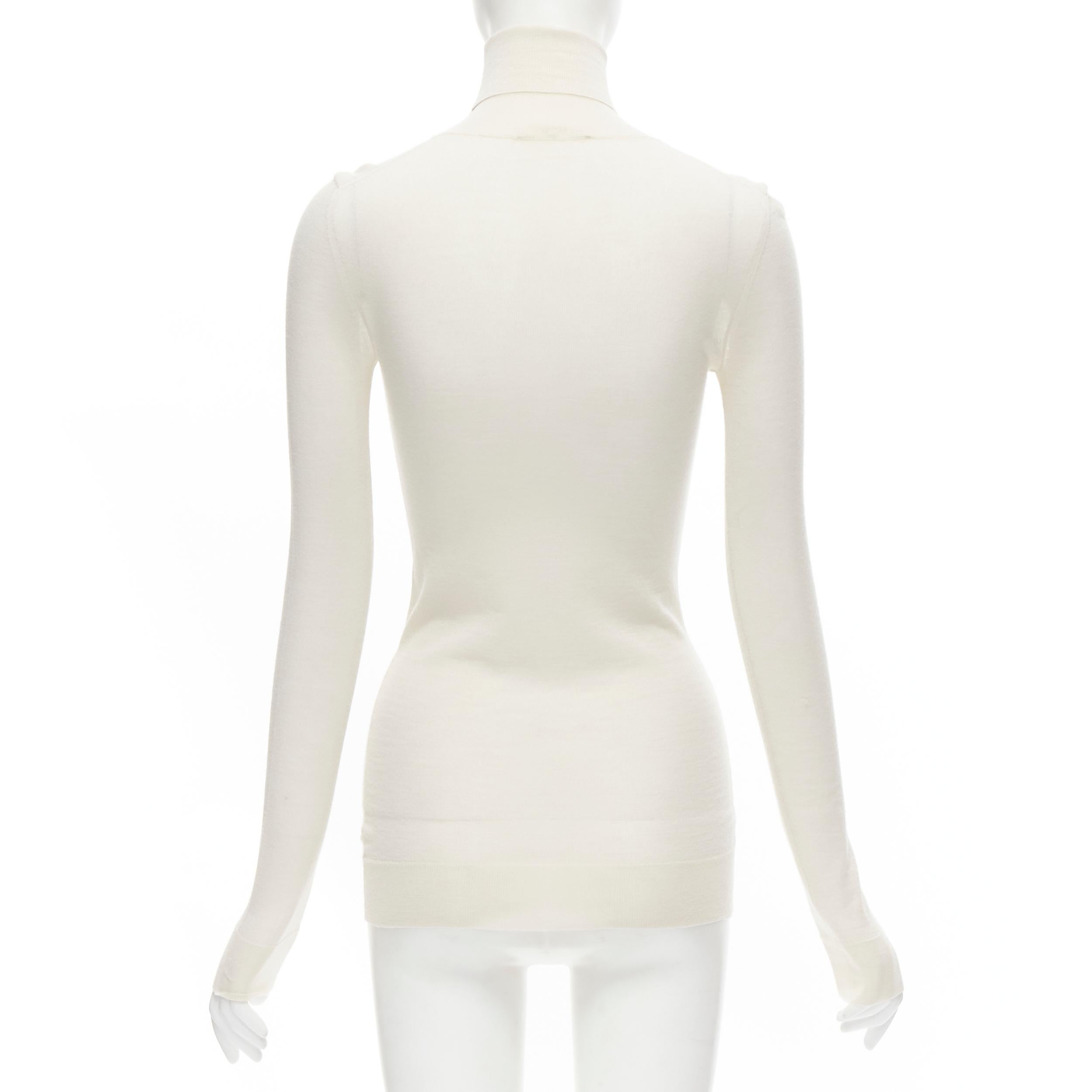 OLD CELINE Phoebe Philo cream fine knit turtleneck sweater  In Good Condition In Hong Kong, NT