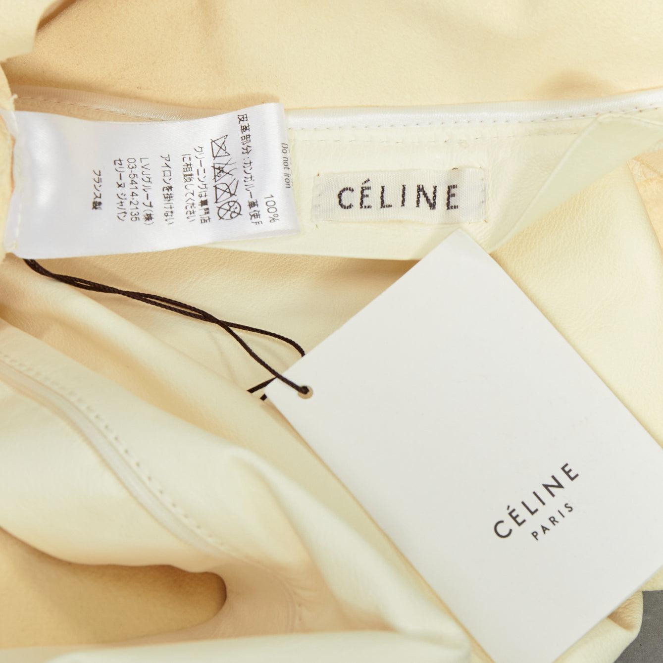 OLD CELINE Phoebe Philo cream kangaroo leather pocketed shift dress FR36 S For Sale 5