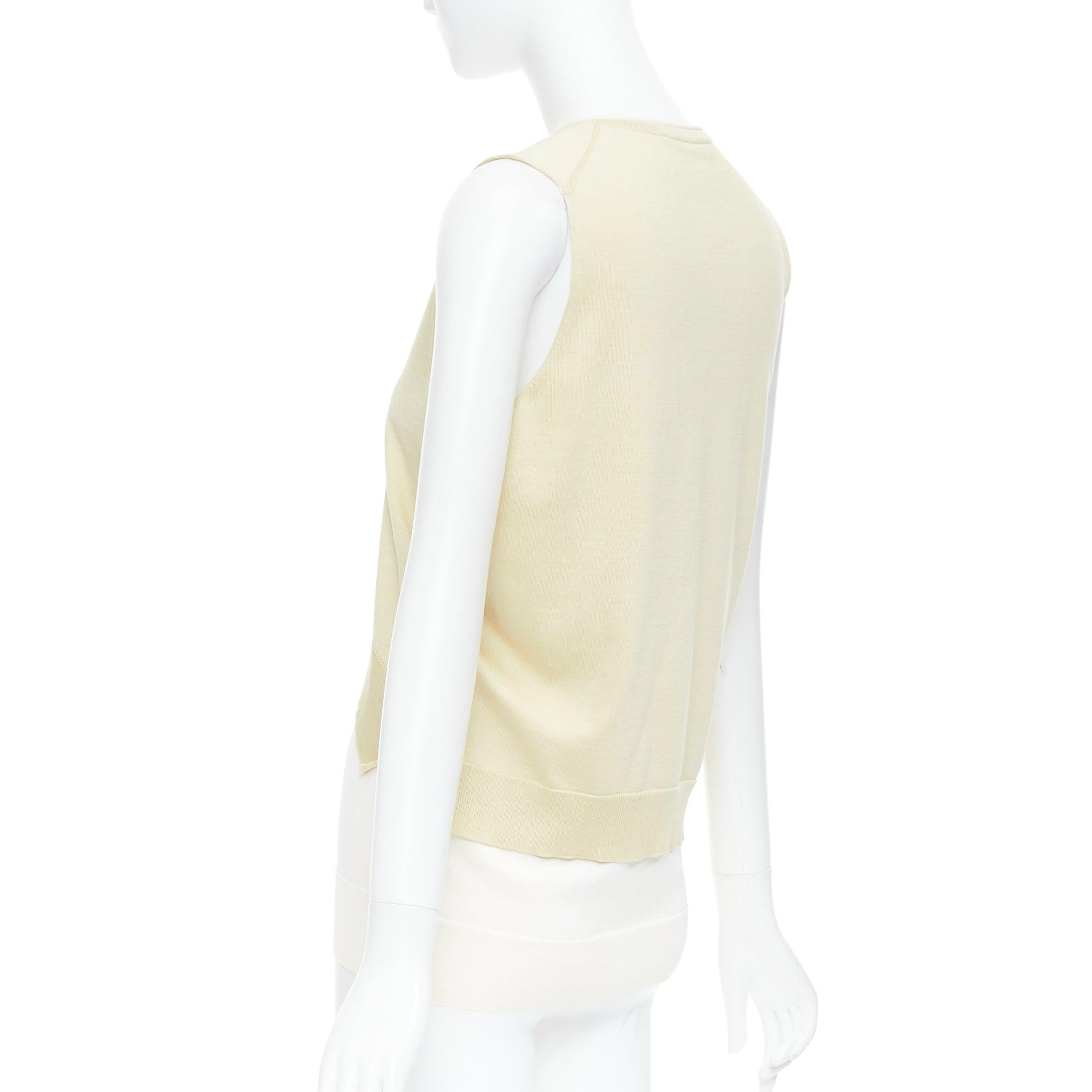 OLD CELINE Phoebe Philo cream silk cotton layered cream knitted top S For Sale 1