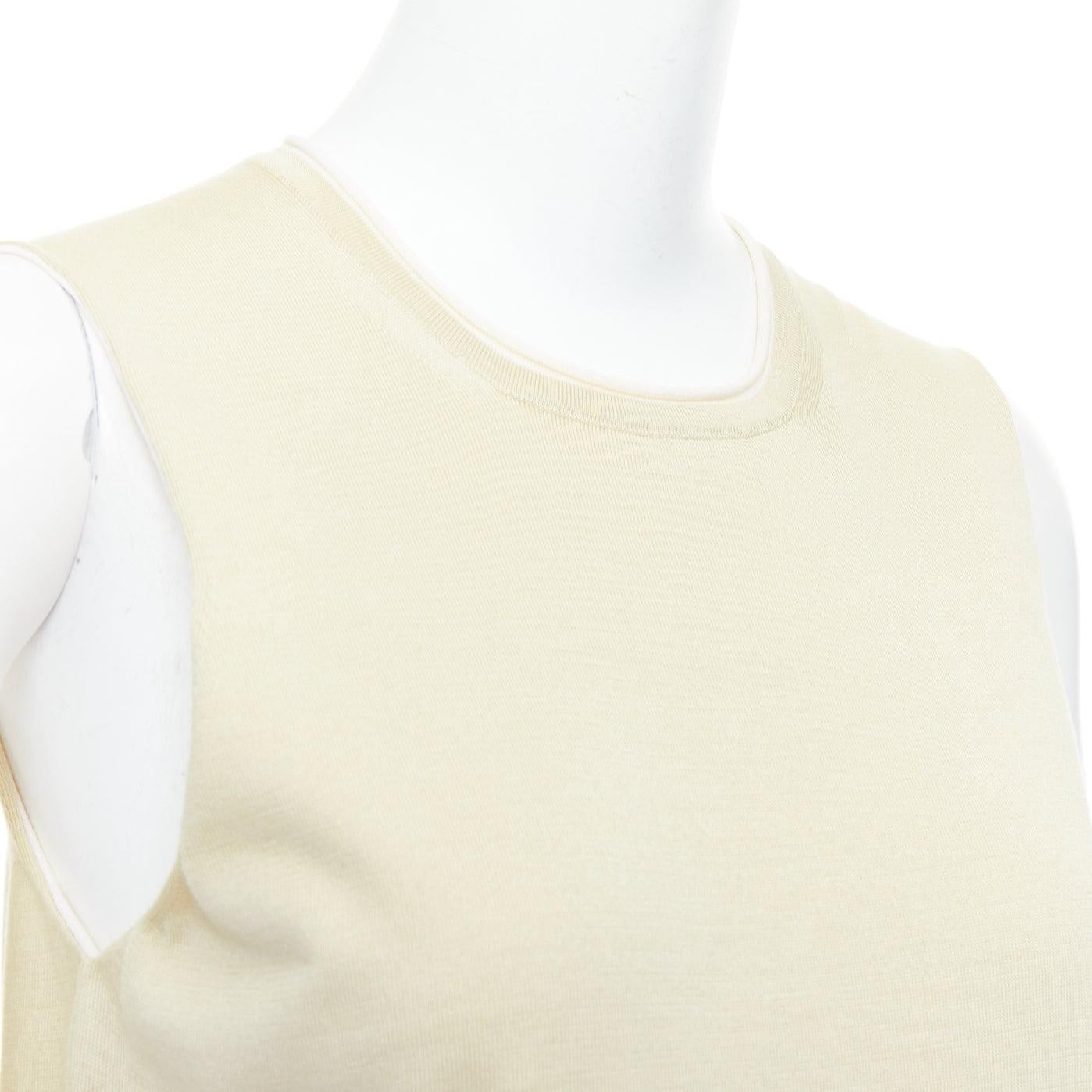 OLD CELINE Phoebe Philo cream silk cotton layered cream knitted top S For Sale 2