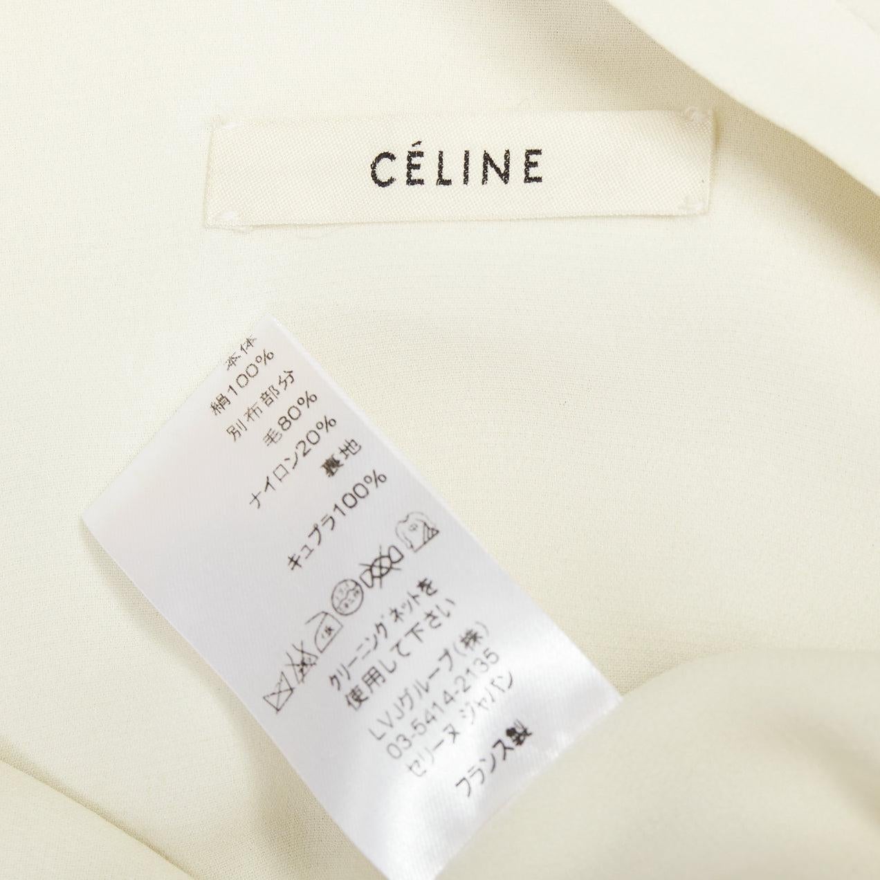 OLD CELINE Phoebe Philo cremefarbenes taupefarbenes Hemdkleid aus Seidenwollfilz mit tiefer Taille FR38 M im Angebot 3