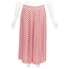 OLD CELINE PHOEBE PHILO diagonal stripe pleated wide leg culottes pants FR40 L