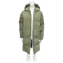 OLD CELINE Phoebe Philo green duck down feathers cocoon hooded puffer FR40 L