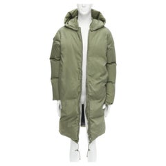VECCHIO CELINE Phoebe Philo verde, piuma d'anatra, bozzolo con cappuccio e puffer FR40 L