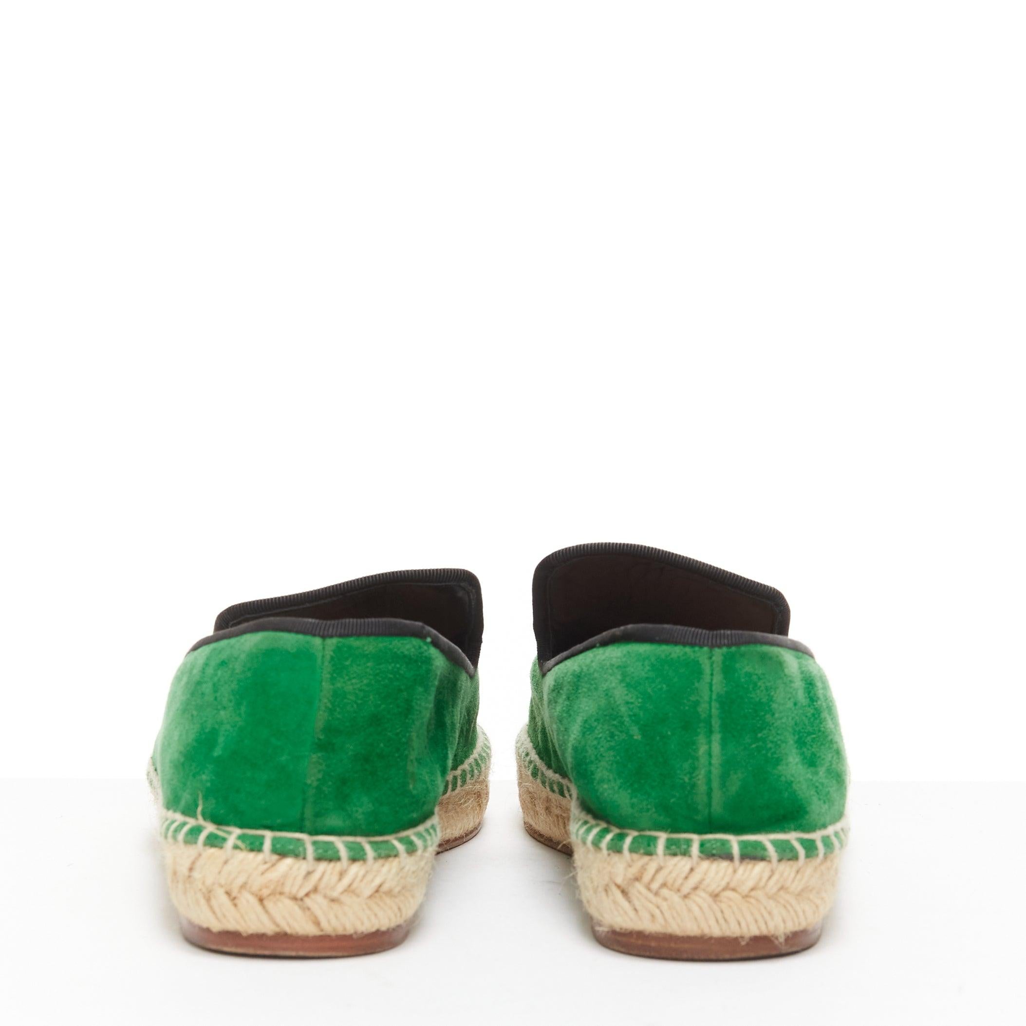 Espadrilles Phoebe Philo en daim vert et en jute gros grain noir OLD CELINE EU38 Pour femmes en vente