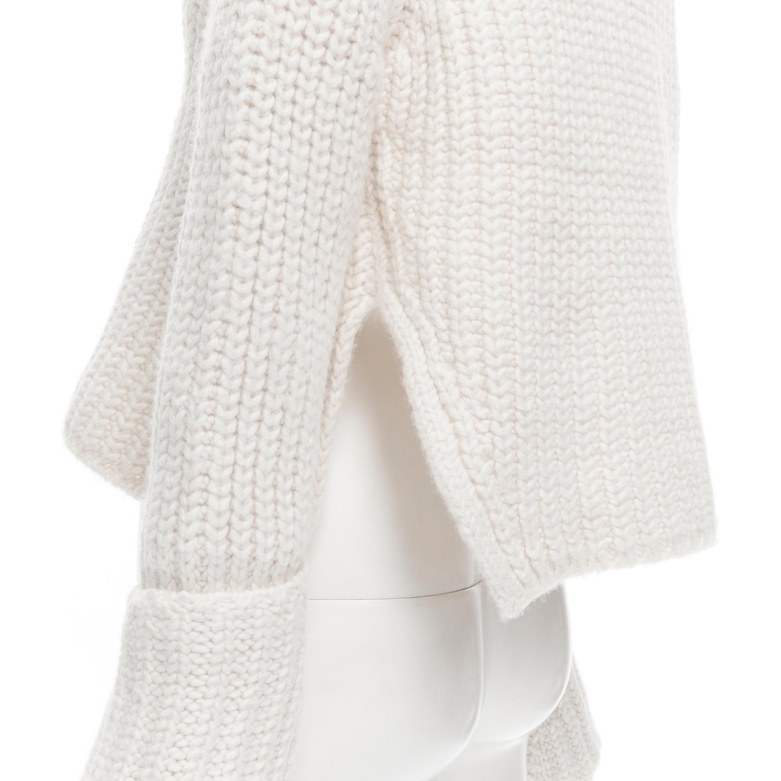 OLD CELINE Phoebe Philo heavy knit wool cuffed sleeve cropped sweater XS 2