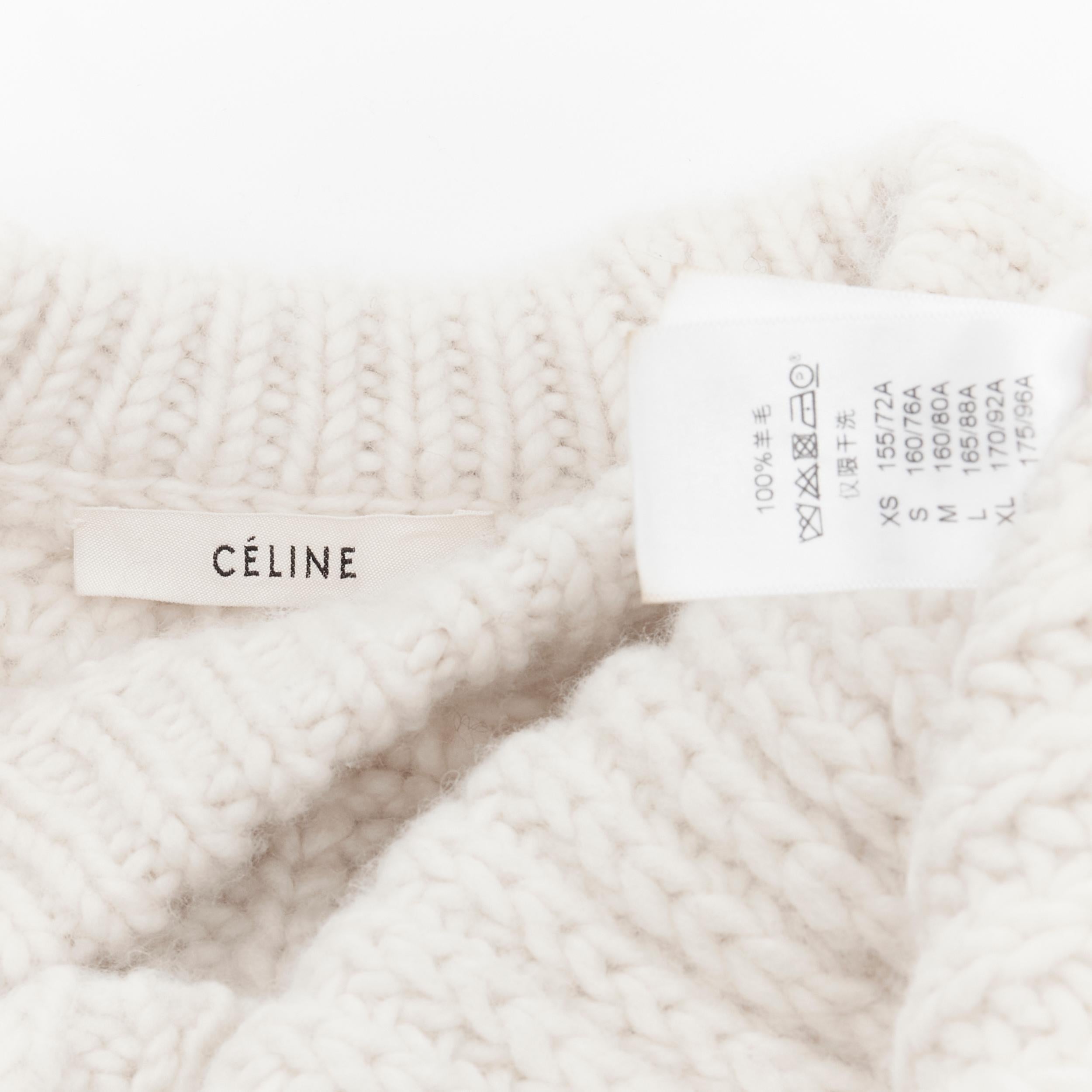 OLD CELINE Phoebe Philo heavy knit wool cuffed sleeve cropped sweater XS 3