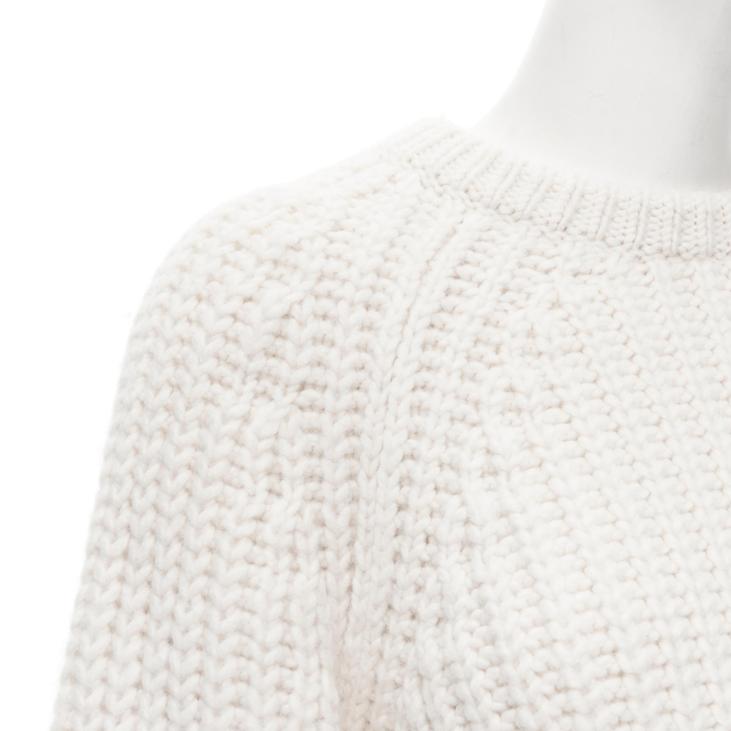 Women's OLD CELINE Phoebe Philo heavy knit wool cuffed sleeve cropped sweater XS