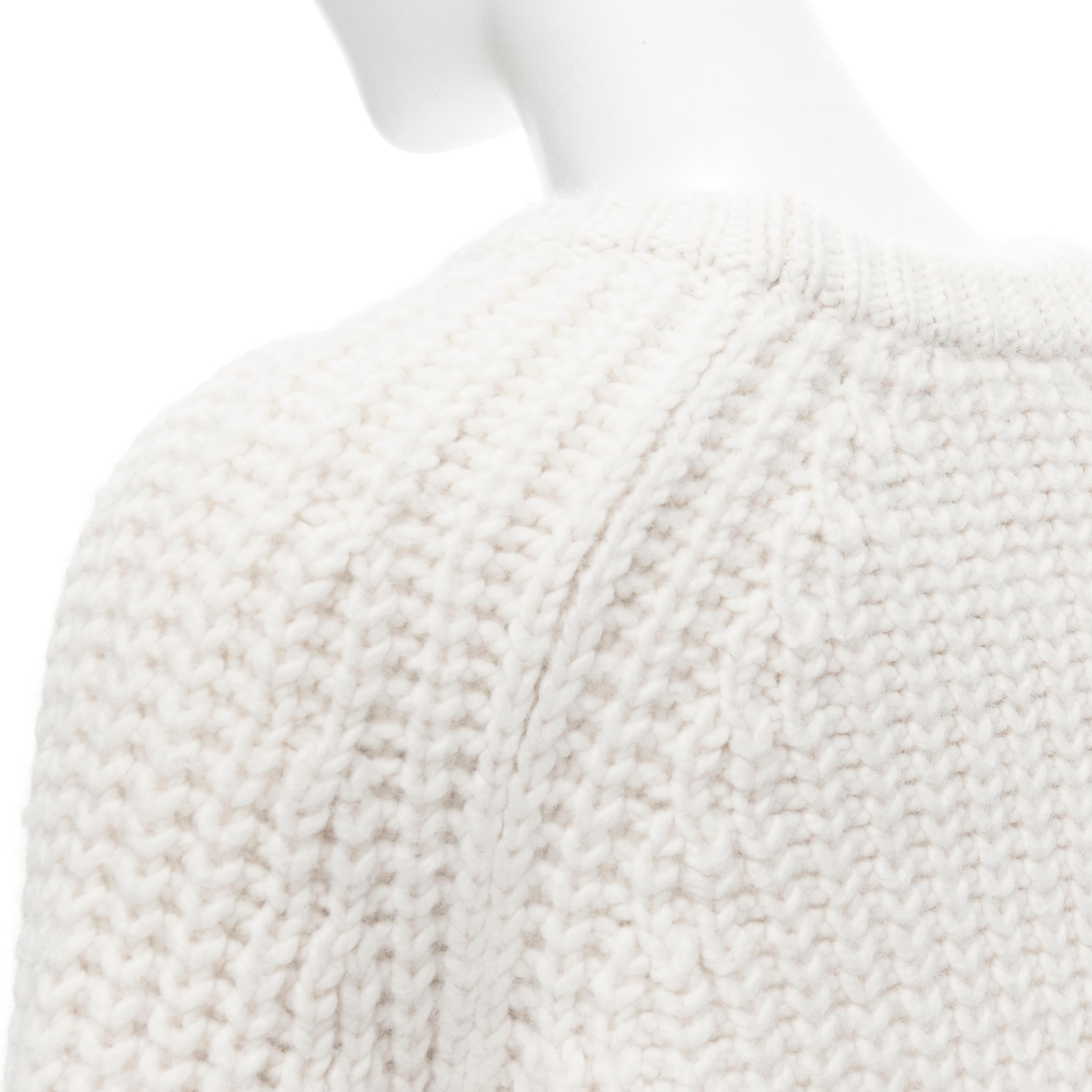 OLD CELINE Phoebe Philo heavy knit wool cuffed sleeve cropped sweater XS 1