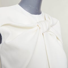 OLD CELINE Phoebe Philo ivory sculptural twist bow sleeveless top FR36 S