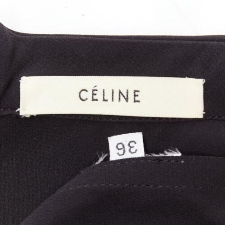 OLD CELINE Phoebe Philo khaki leather black panel gold belt dress FR36 S For Sale 4
