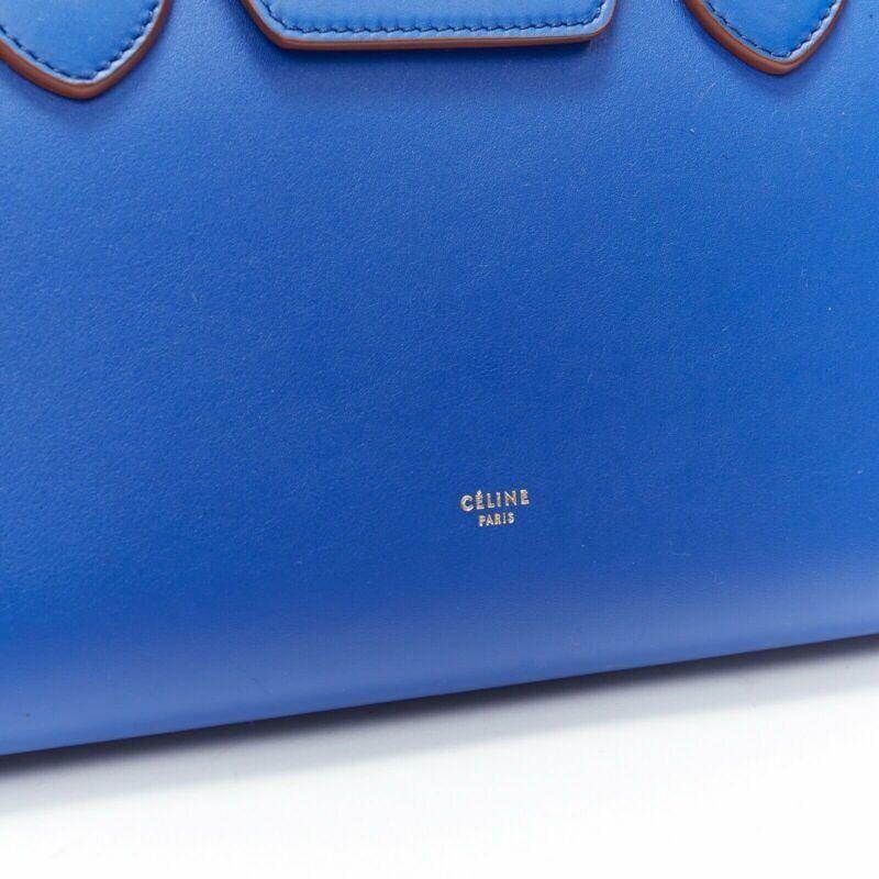 OLD CELINE Phoebe Philo Knot Kobaltblaue große Shopper-Tragetasche aus Kalbsleder 1