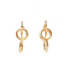OLD CELINE Phoebe Philo Knot Double Hoop brass infinity twist wire earring Pair