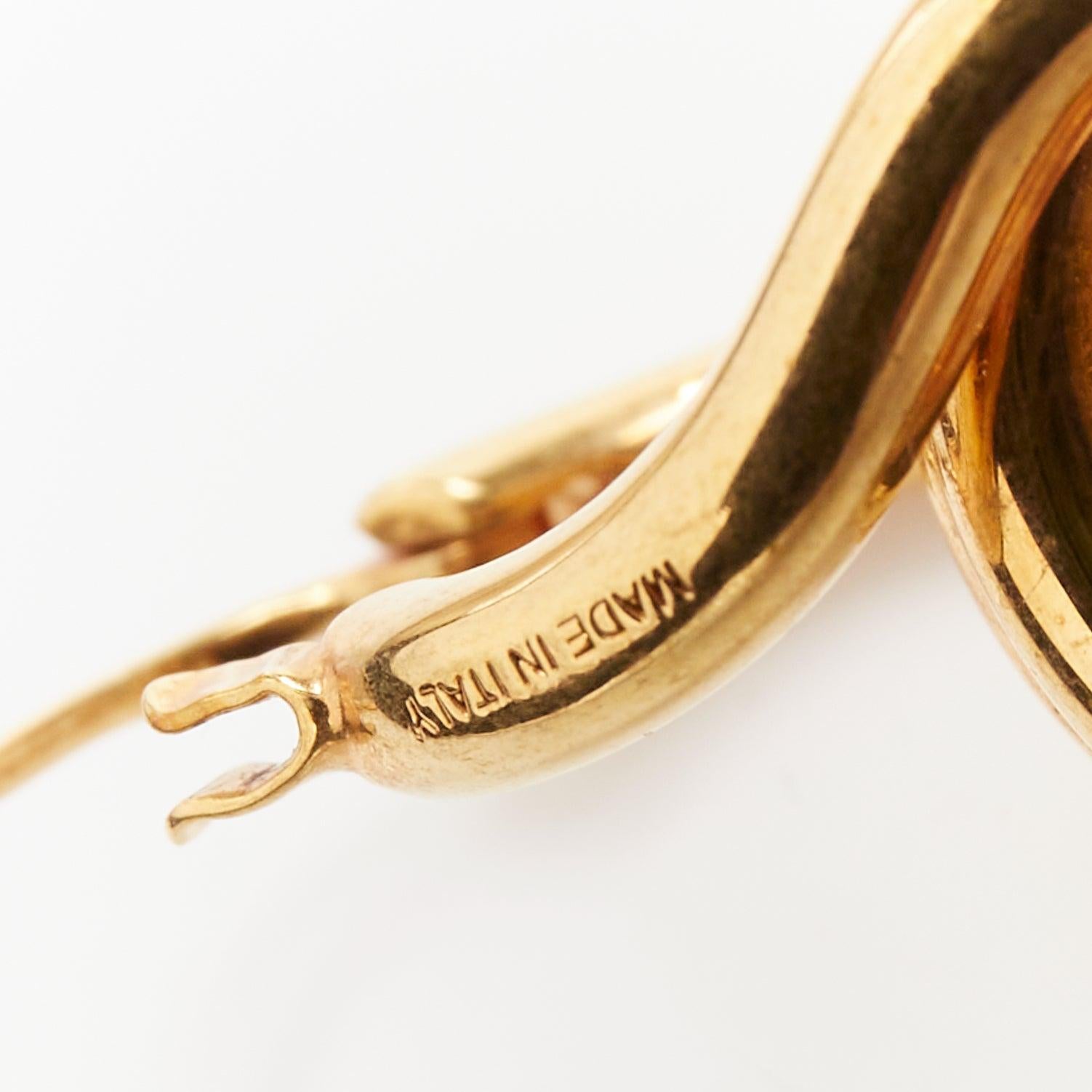 OLD CELINE Phoebe Philo Knot Double Hoop brass infinity twist wire earring Pair en venta 2