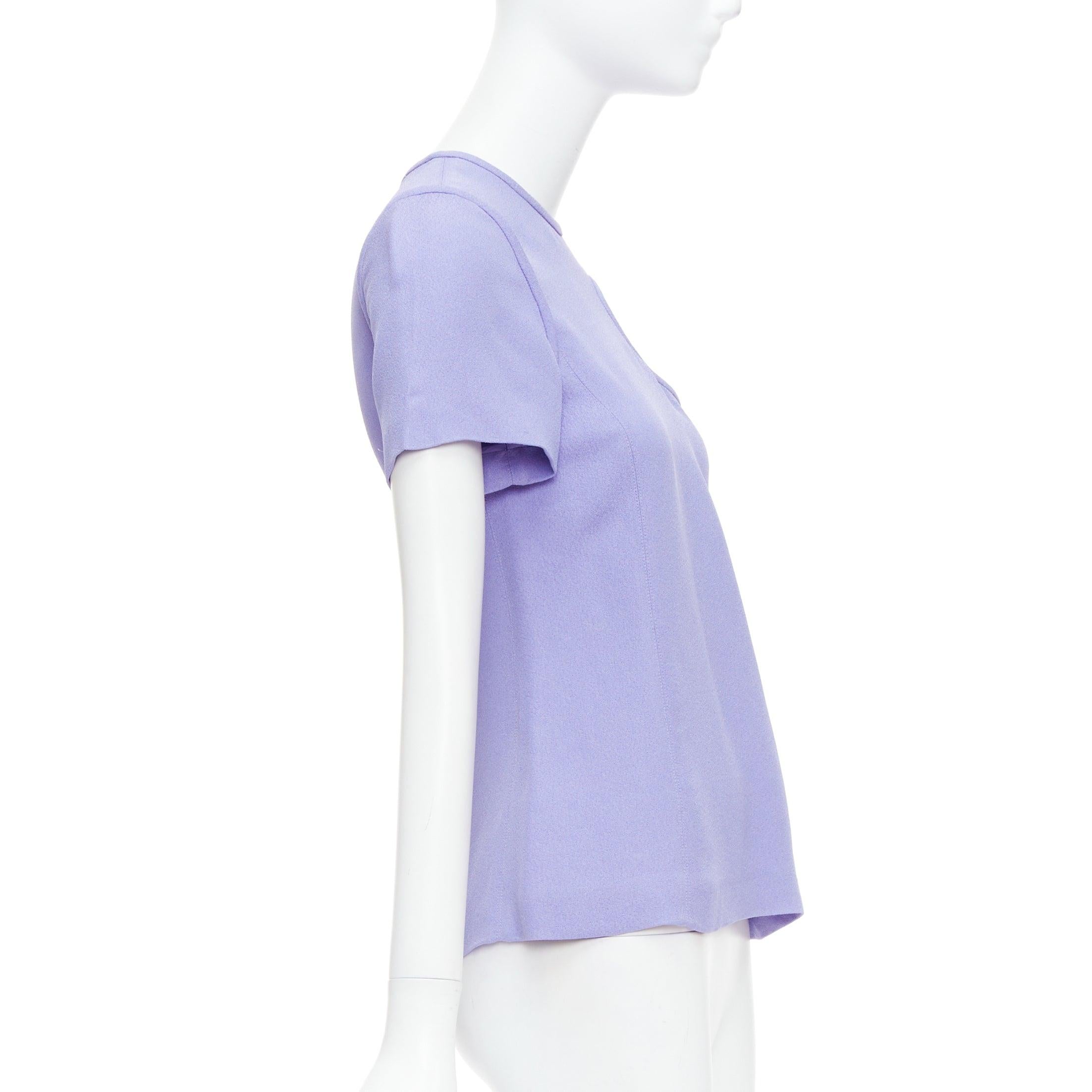 OLD CELINE Phoebe Philo lavender purple tie sleeve cut out top FR38 M In Good Condition For Sale In Hong Kong, NT