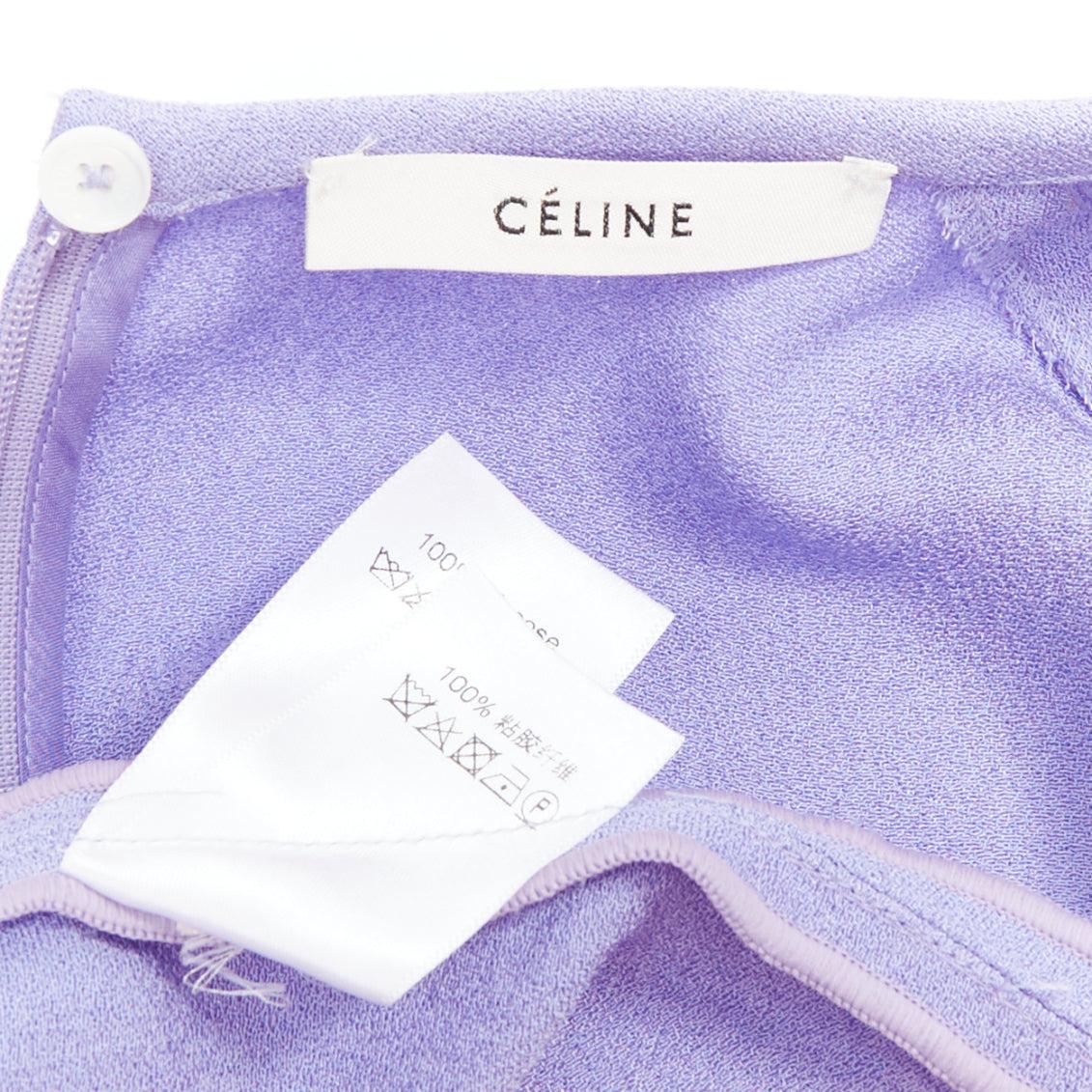 OLD CELINE Phoebe Philo lavender purple tie sleeve cut out top FR38 M For Sale 3