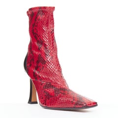 OLD CELINE Phoebe Philo Madame Flared scaled leather square toe ankle boots EU39