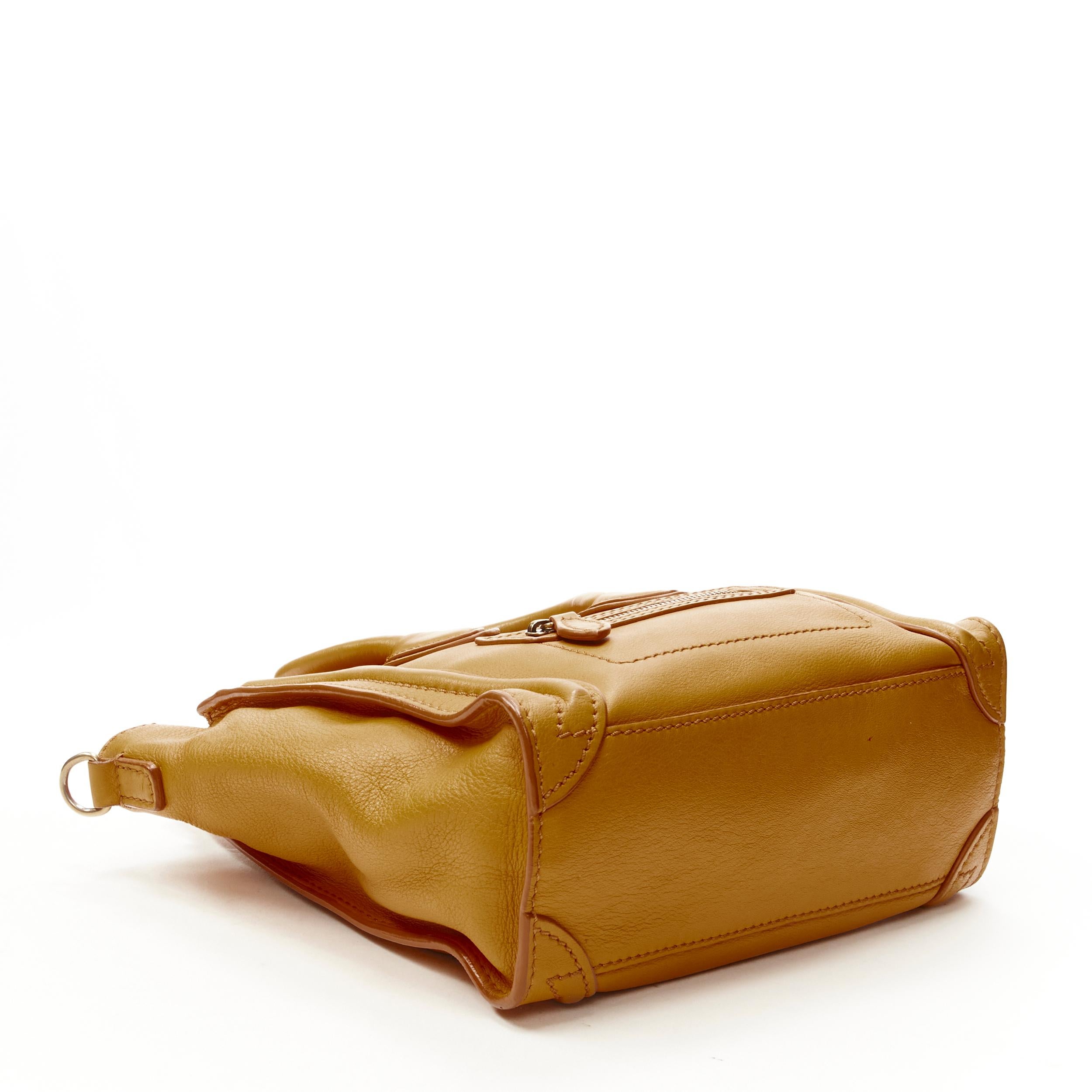 OLD CELINE Phoebe Philo Nano Luggage mustard yellow crossbody shopper tote bag 2