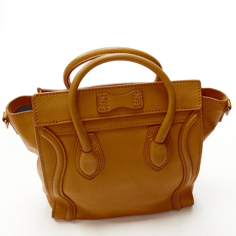 OLD CELINE Phoebe Philo Nano Luggage mustard yellow crossbody shopper