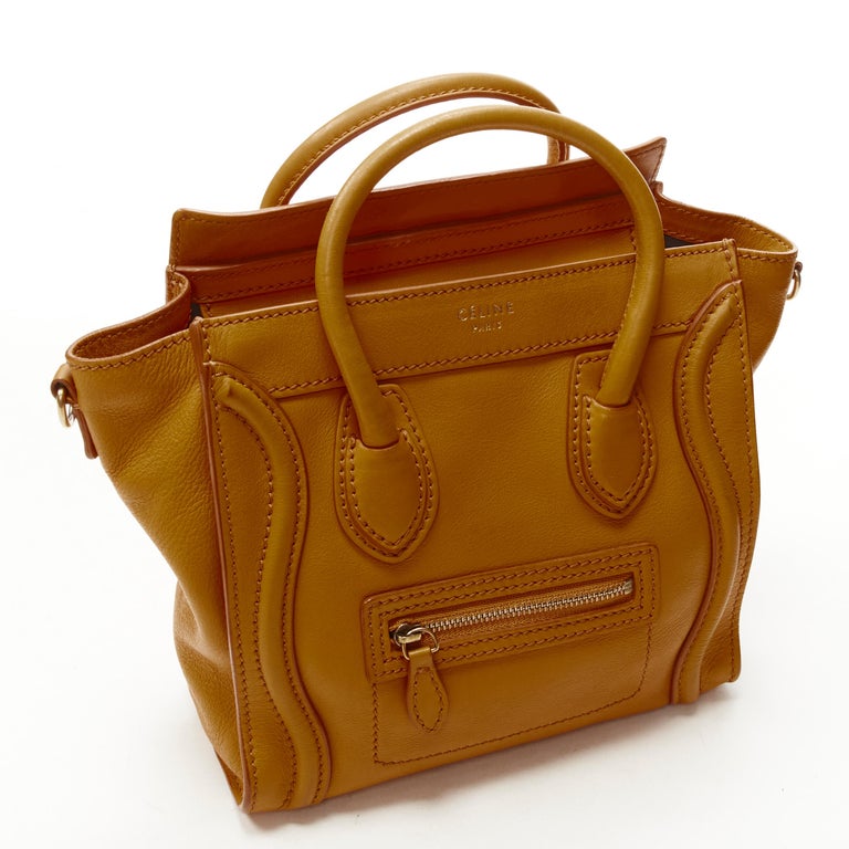 OLD CELINE Phoebe Philo Nano Luggage mustard yellow crossbody shopper