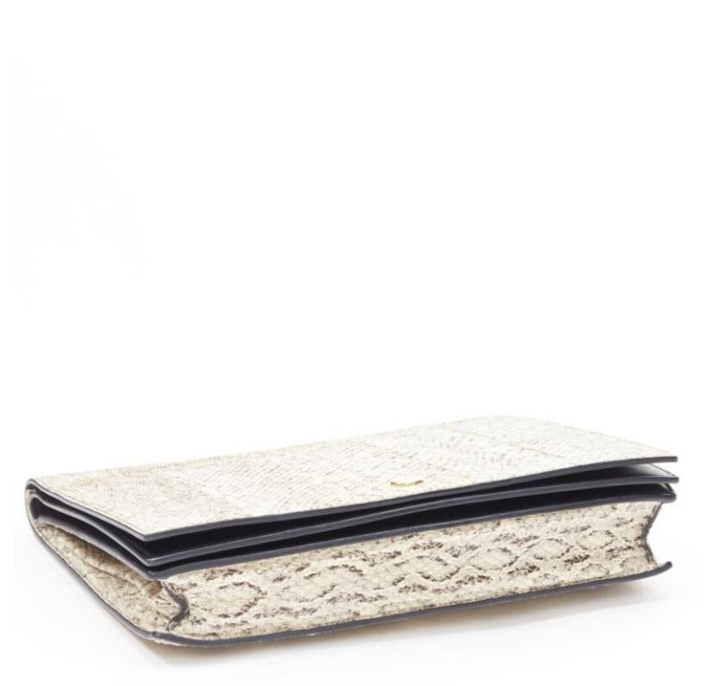 OLD CELINE Phoebe Philo natural scaled leather double flap portfolio clutch bag For Sale 1