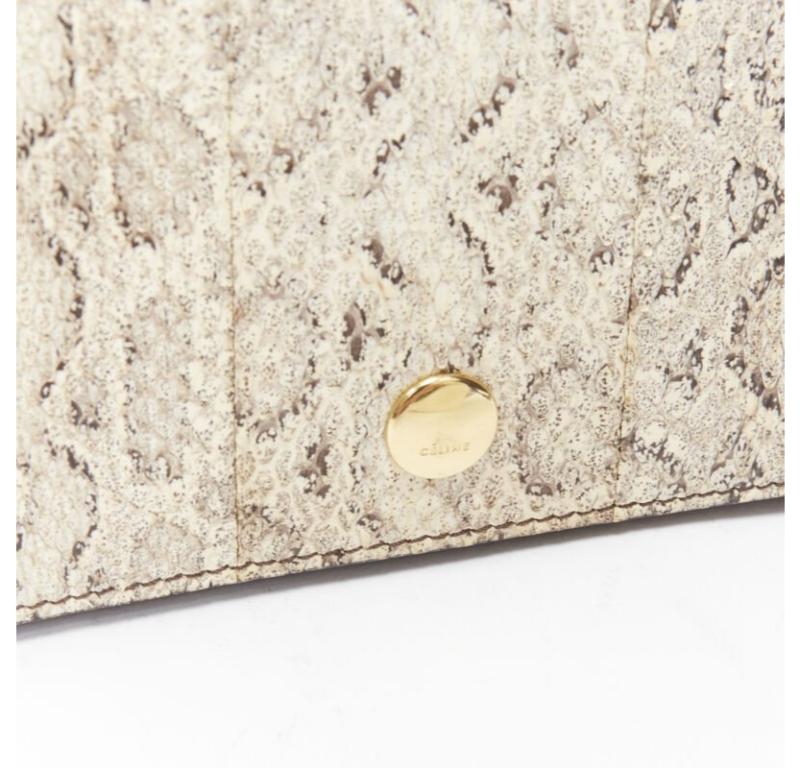 OLD CELINE Phoebe Philo natural scaled leather double flap portfolio clutch bag For Sale 3