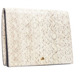 OLD CELINE Phoebe Philo natural scaled leather double flap portfolio clutch bag