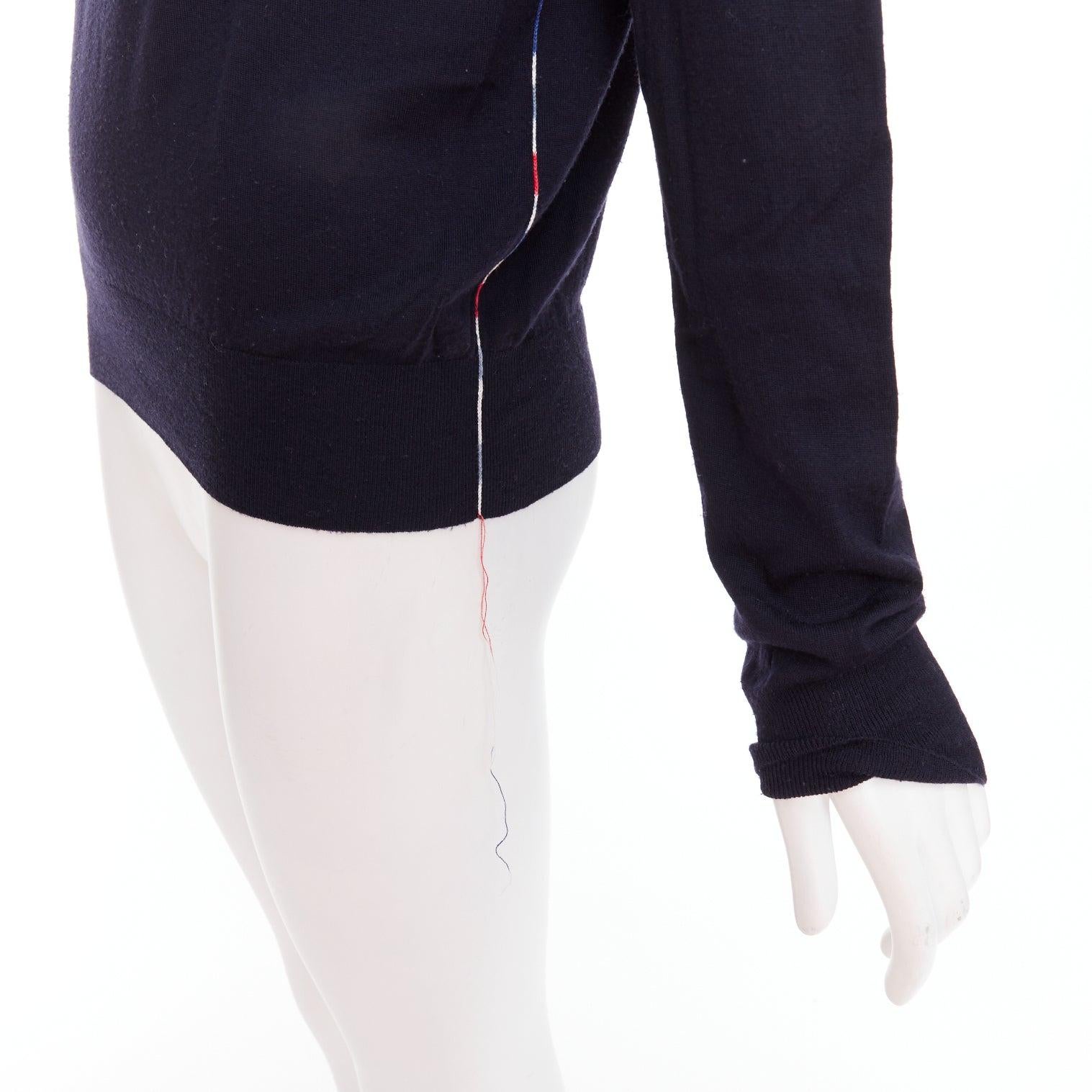 OLD CELINE Phoebe Philo navy multicolor yarns anagram logo sweater For Sale 2