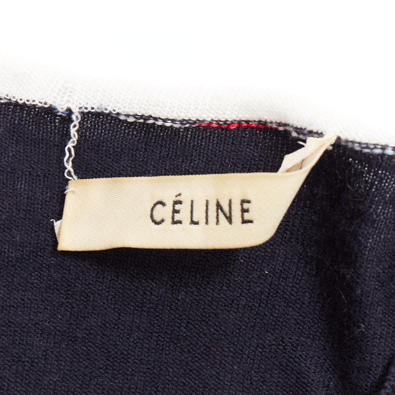 OLD CELINE Phoebe Philo navy multicolor yarns anagram logo sweater For Sale 3