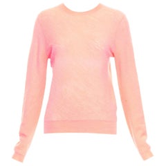 OLD Celine Phoebe Philo pull en laine tricotée rose corail néon S