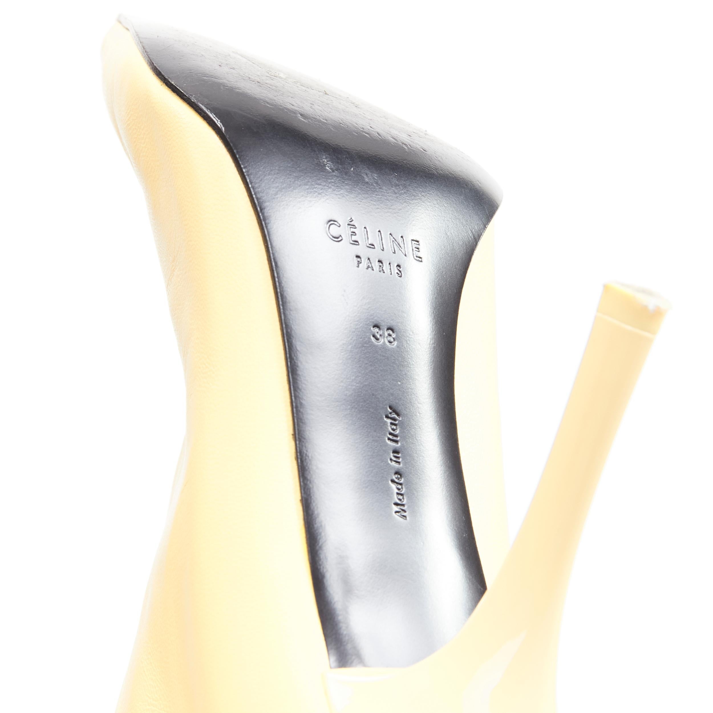 OLD CELINE Phoebe Philo nude leather pointed toe high heel ankle boots EU38 For Sale 6