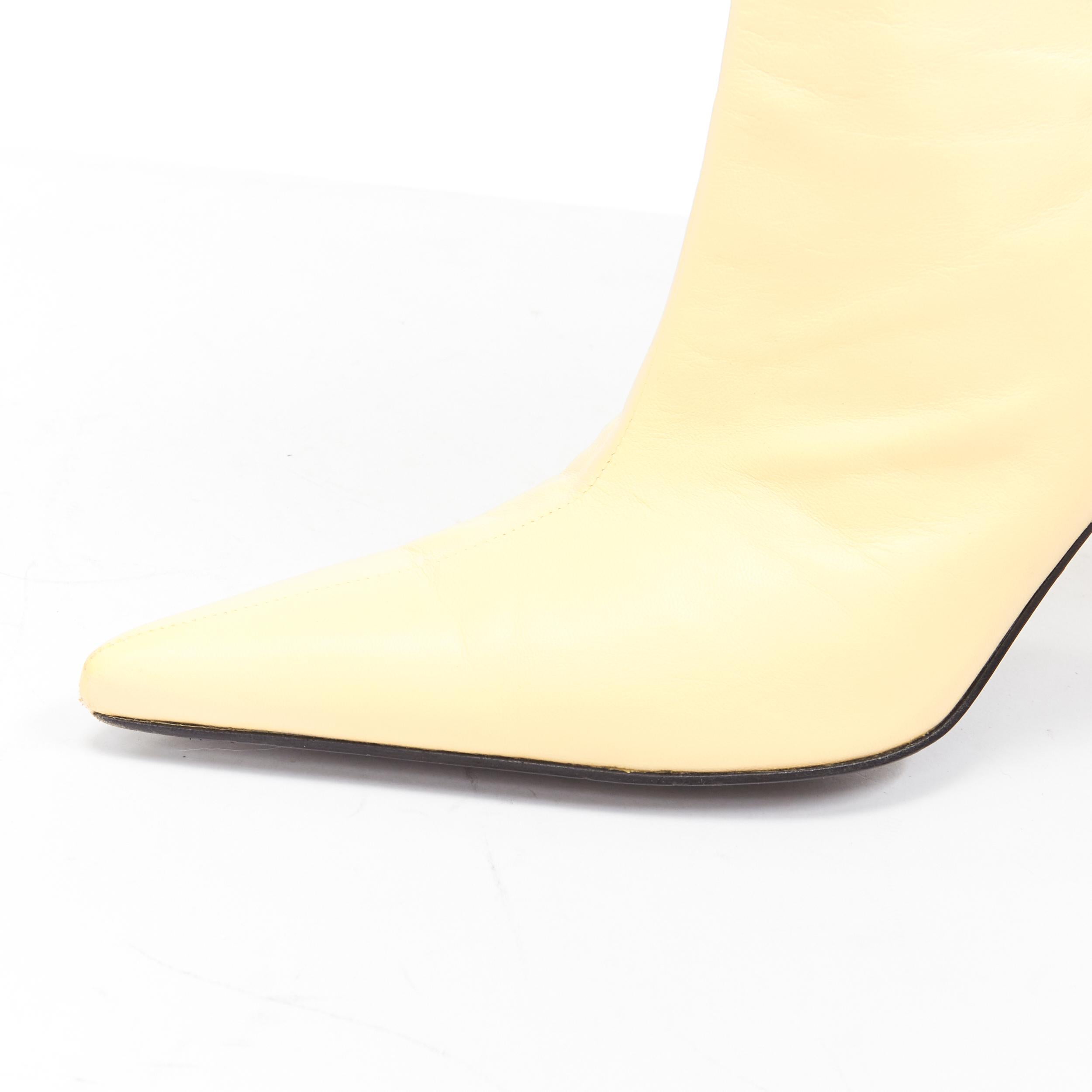 OLD CELINE Phoebe Philo nude leather pointed toe high heel ankle boots EU38 For Sale 2