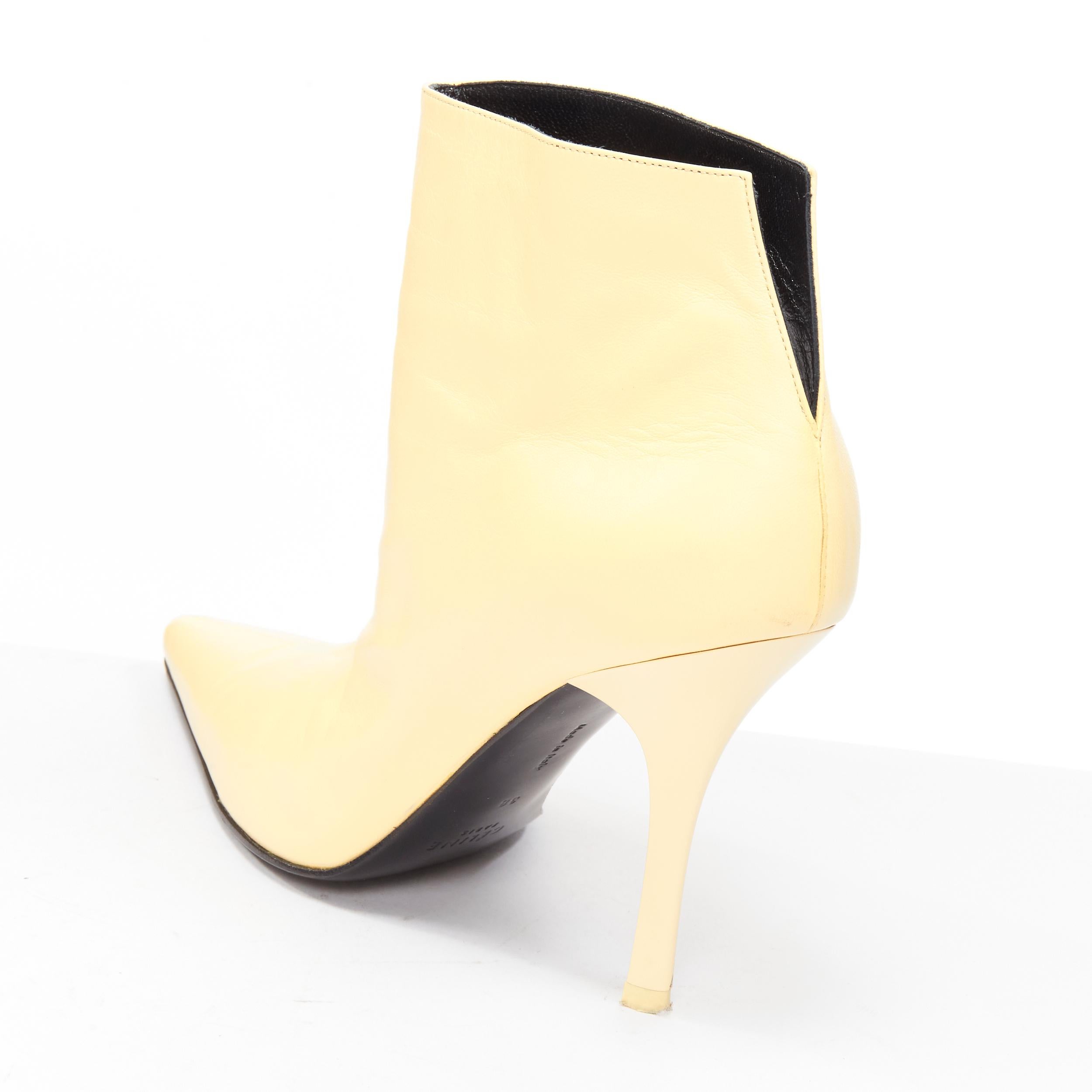 OLD CELINE Phoebe Philo nude leather pointed toe high heel ankle boots EU38 For Sale 2