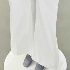 OLD CELINE Phoebe Philo off white cotton high waist flare leg cropped jeans FR34