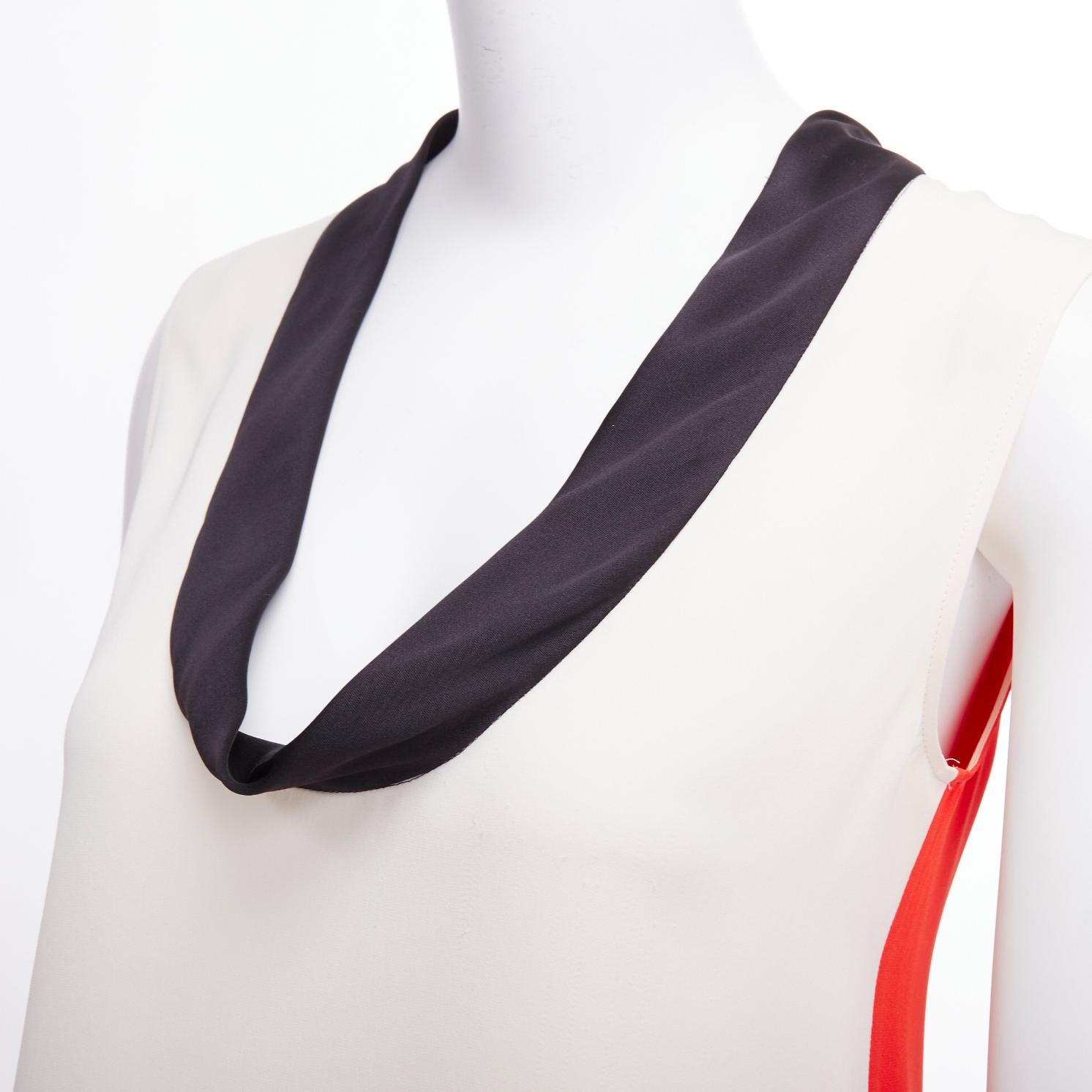 Gray OLD CELINE Phoebe Philo orange black cream colorblocked tank top FR36 S For Sale