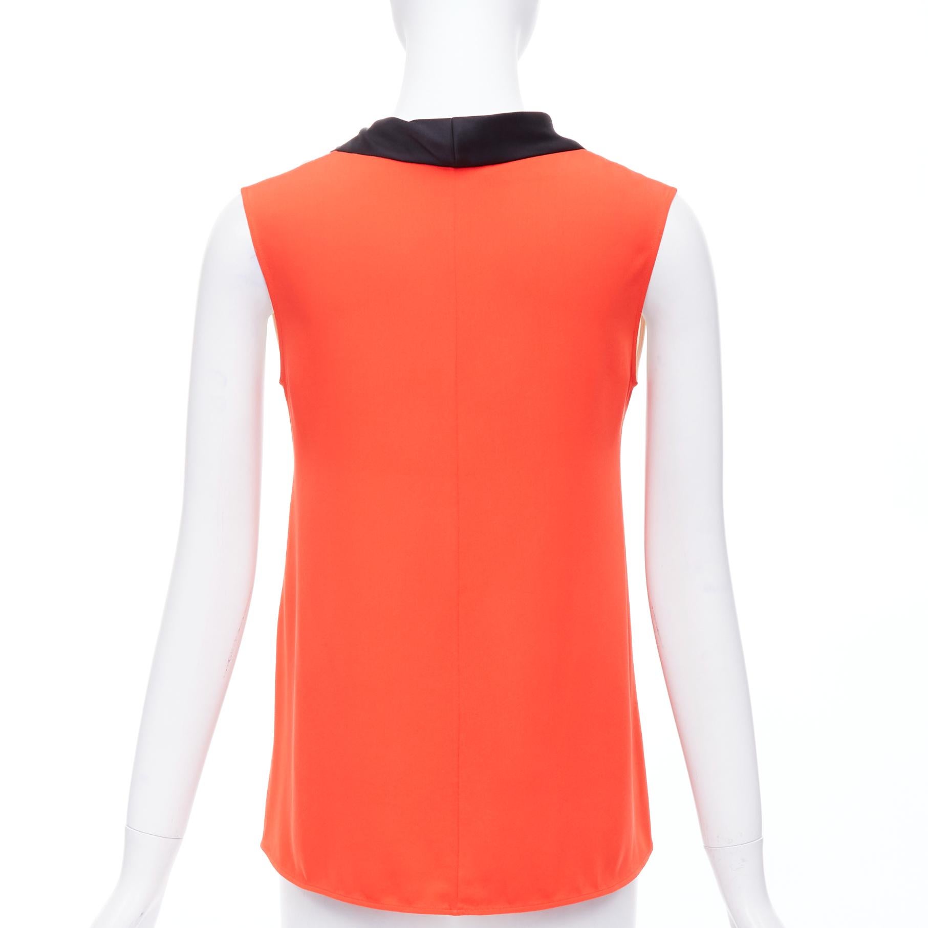 Women's OLD CELINE Phoebe Philo orange black cream colorblocked tank top FR36 S For Sale