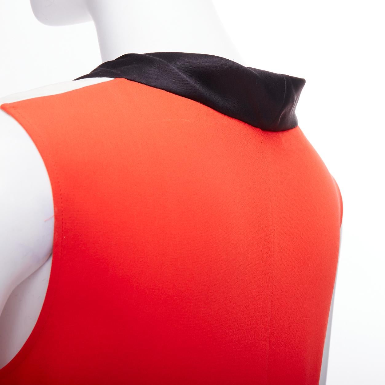 OLD CELINE Phoebe Philo orange black cream colorblocked tank top FR36 S For Sale 2