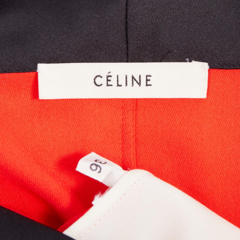 OLD CELINE Phoebe Philo orange black cream colorblocked tank top FR36 S For Sale 3