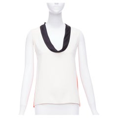 OLD CELINE Phoebe Philo orange black cream colorblocked tank top FR36 S