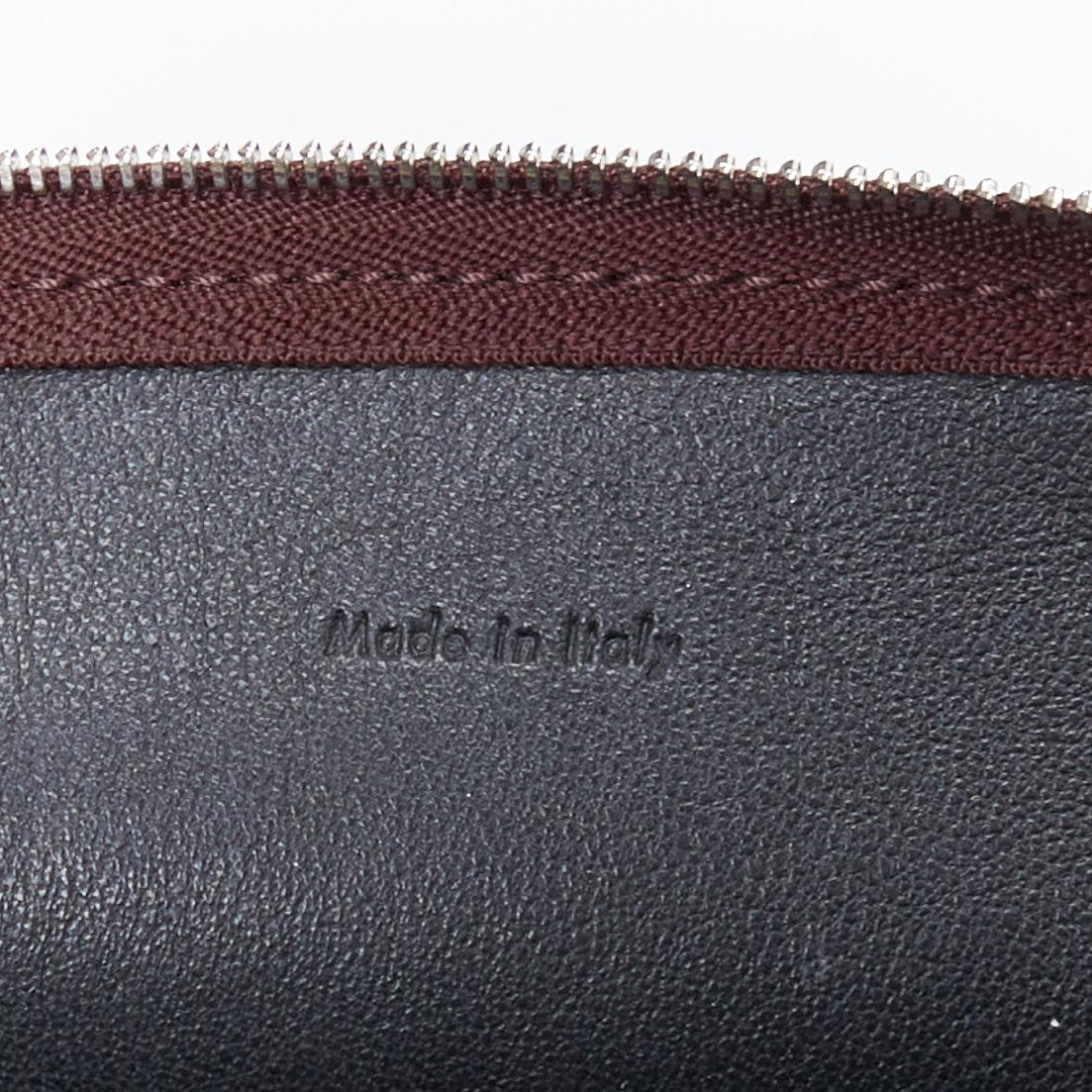 OLD CELINE Phoebe Philo Portfolio burgundy silver metal trim zip clutch 4
