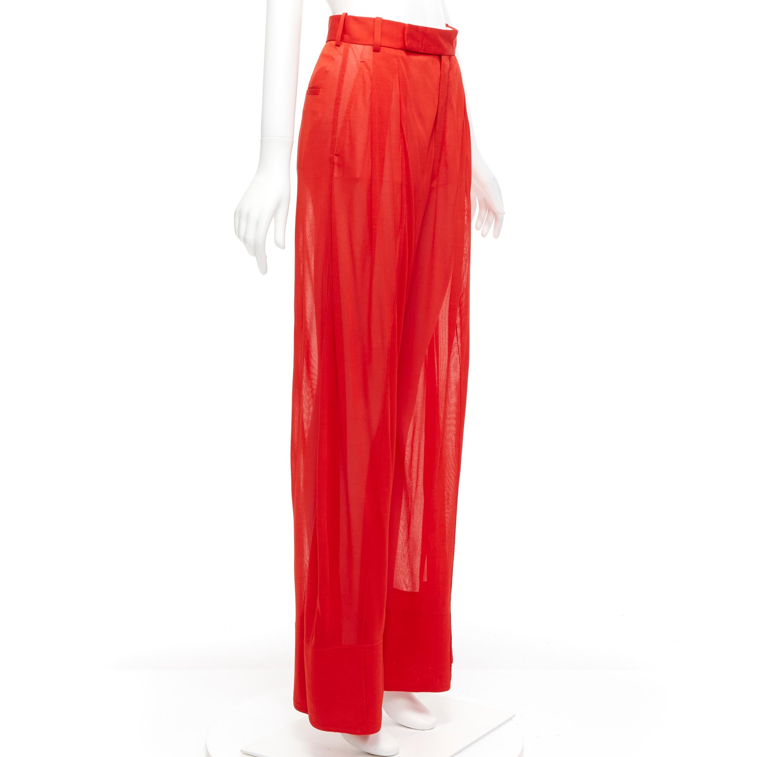 OLD CELINE Phoebe Philo red sheer solid seam wide leg pants FR36 S
Reference: TGAS/D01149
Brand: Celine
Designer: Phoebe Philo
Material: Viscose
Color: Red
Pattern: Solid
Closure: Zip Fly
Lining: Cotton
Extra Details: Partially lined with