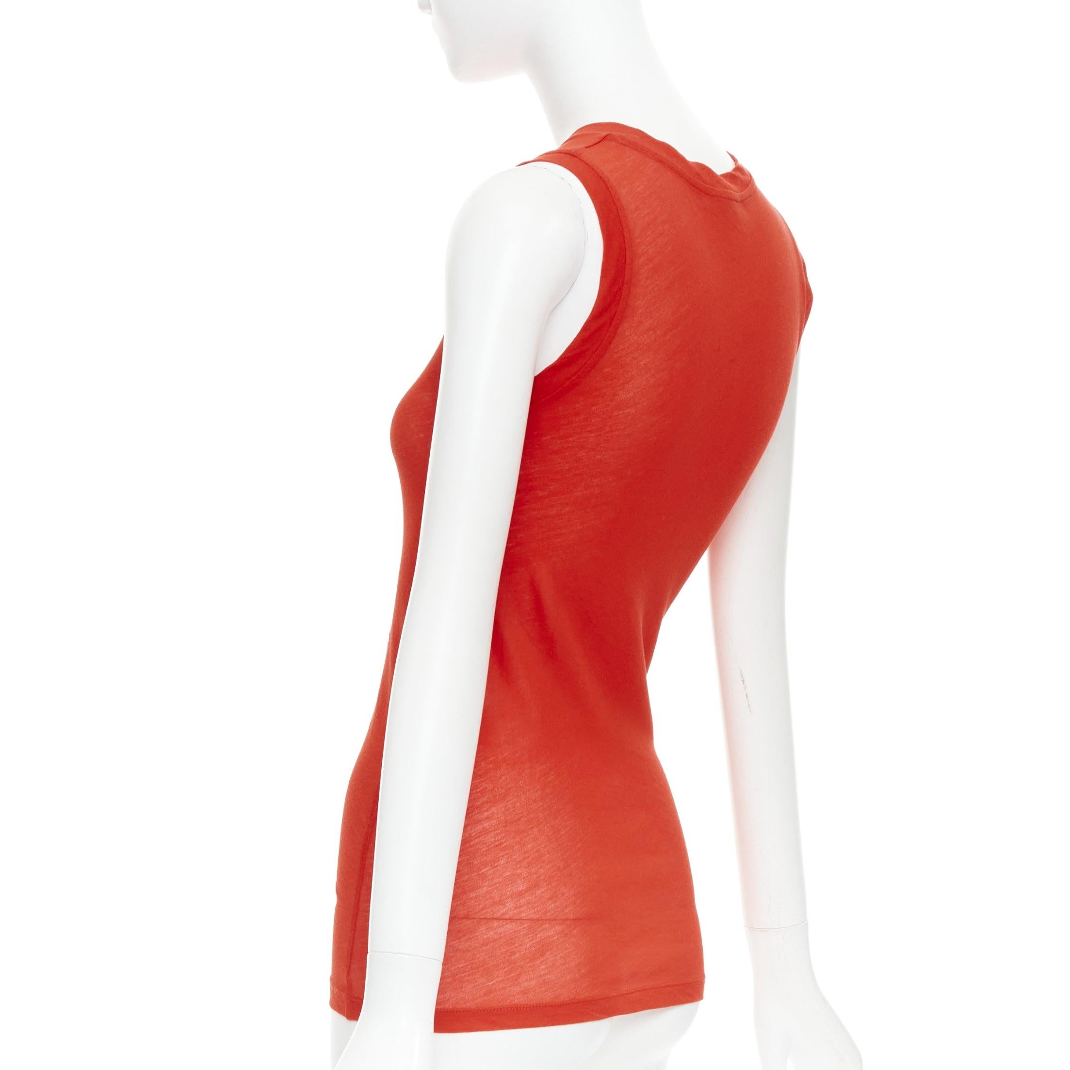 OLD CELINE Phoebe Philo red silky bias cut Triomphe anagram tank top For Sale 1