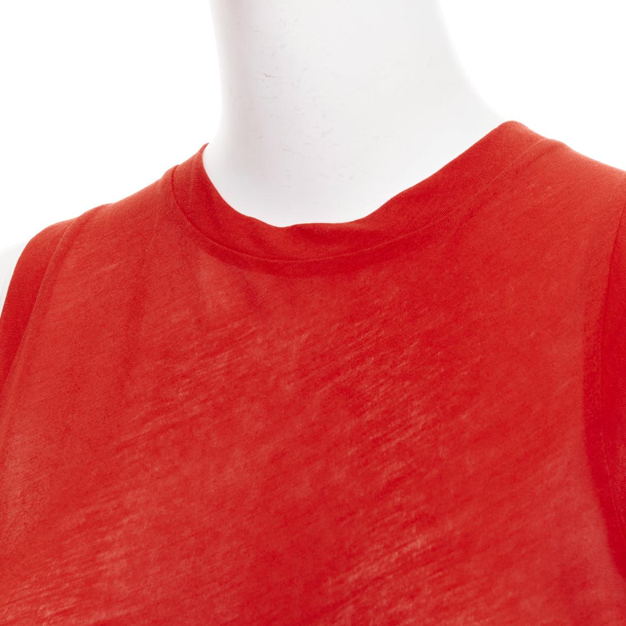 OLD CELINE Phoebe Philo red silky bias cut Triomphe anagram tank top For Sale 2