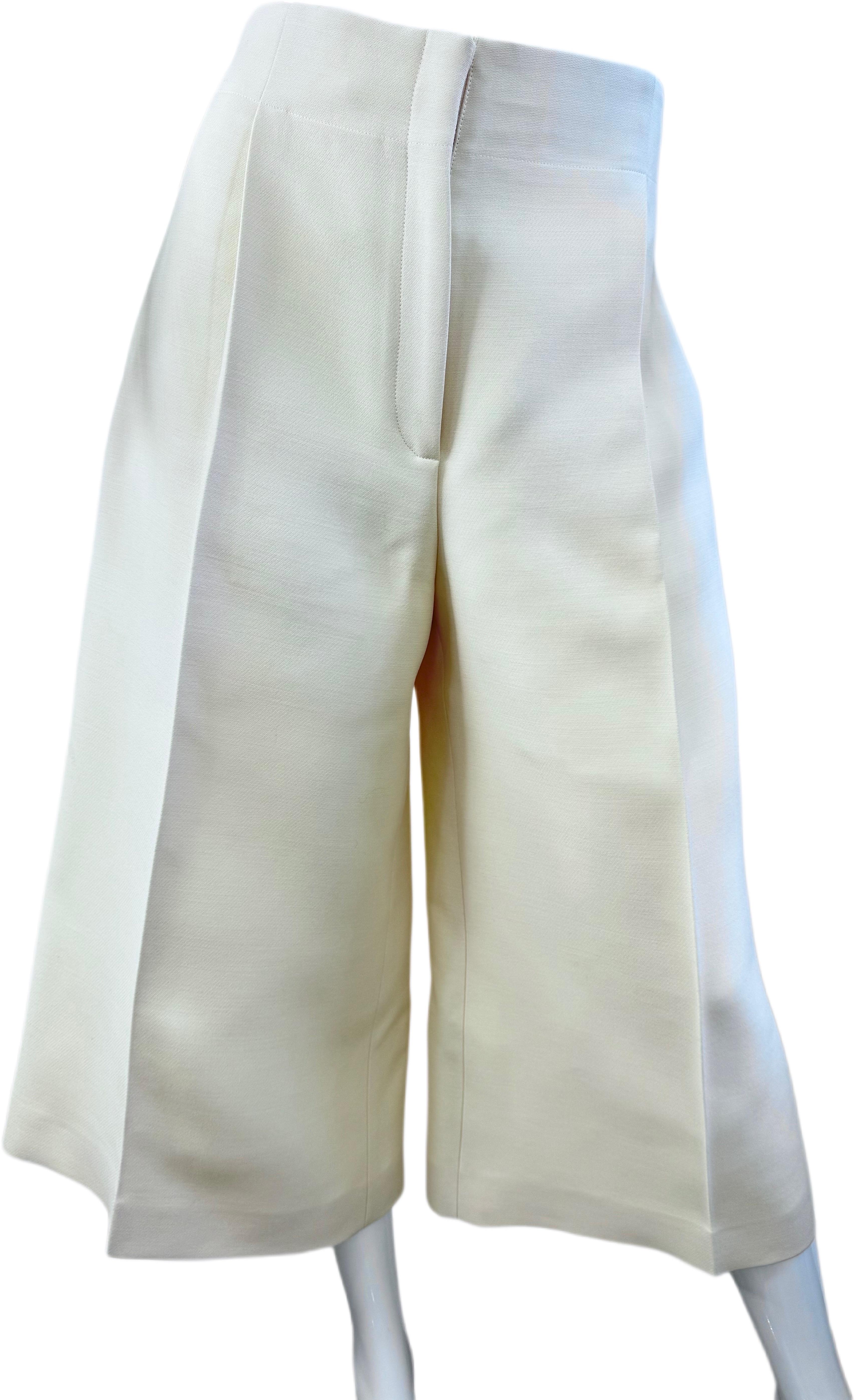 OLD Celine Phoebe Philo Resort 2015 Runway Size 8 Sculptural Ivory Wide Culottes en vente 1