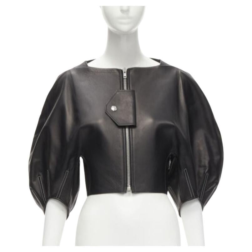 Louis Vuitton Black Leather and Silk Quilted Biker Jacket L For Sale at  1stDibs