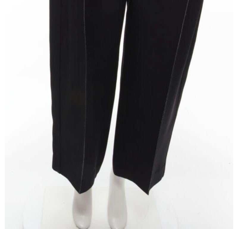 OLD CELINE Phoebe Philo Runway black pocket topstitching wide leg pants FR34 XS 2