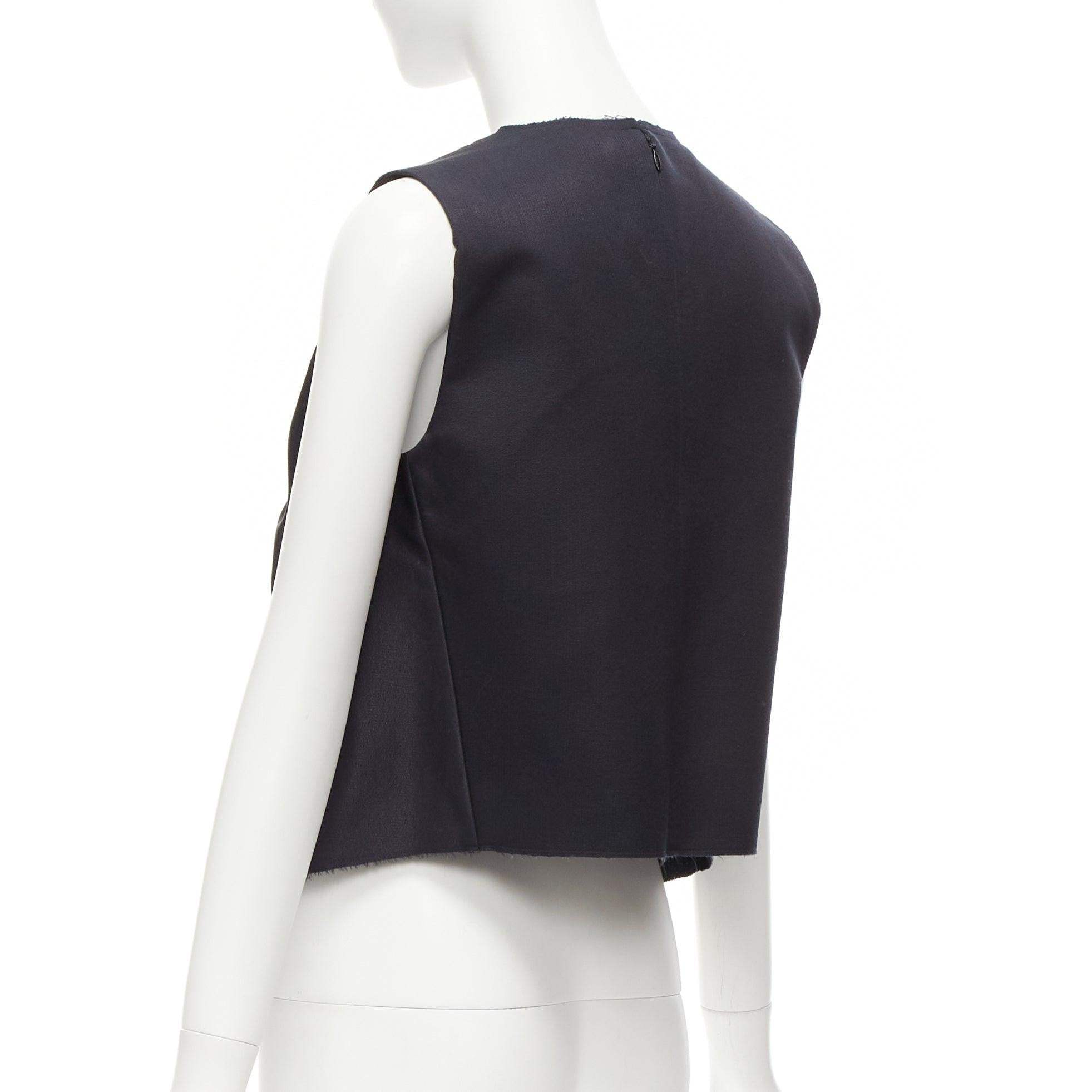 OLD CELINE Phoebe Philo Runway black twist knot splice cropped vest top FR38 M For Sale 2